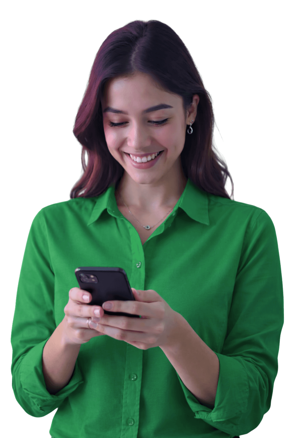Persona usando Tuafi en su teléfono